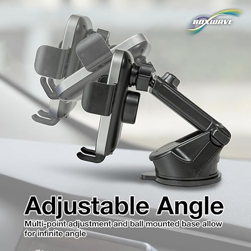 Miniatura 4 de BoxWave Cargador de coche compatible con Samsung Galaxy S23 Ultra - Montaje automático de carga inalámbrica (15 W), cargador de coche inalámbrico Qi