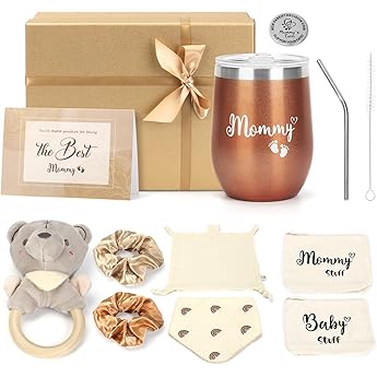 newborn gift set for birth - baby hamper with hearty baby gifts for boys & girls bib rattle coffee mug to go decision coin & more - birth gift for the mother