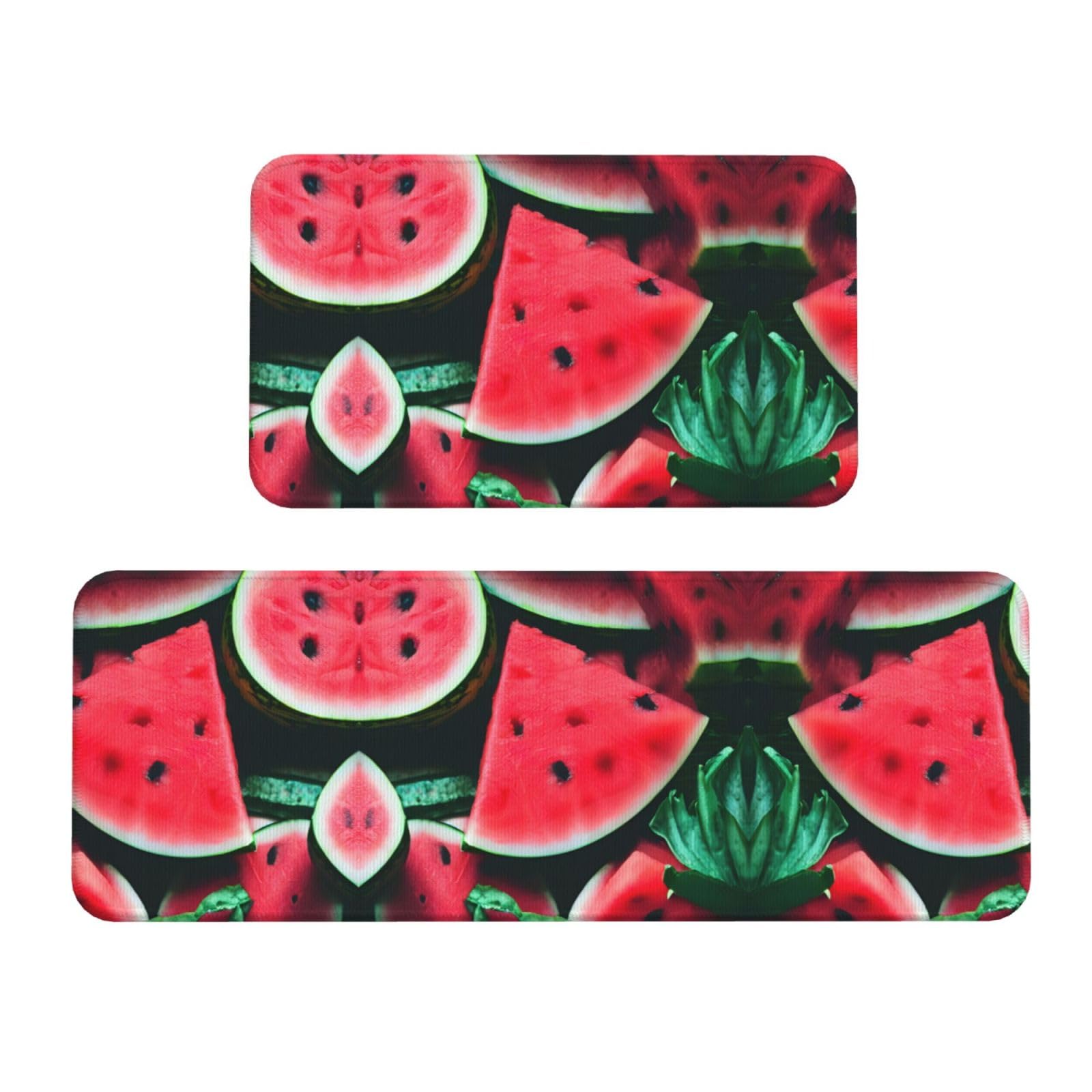 Tapis de cuisine confortable et antidérapant lot de 2 imprimé pastèque
