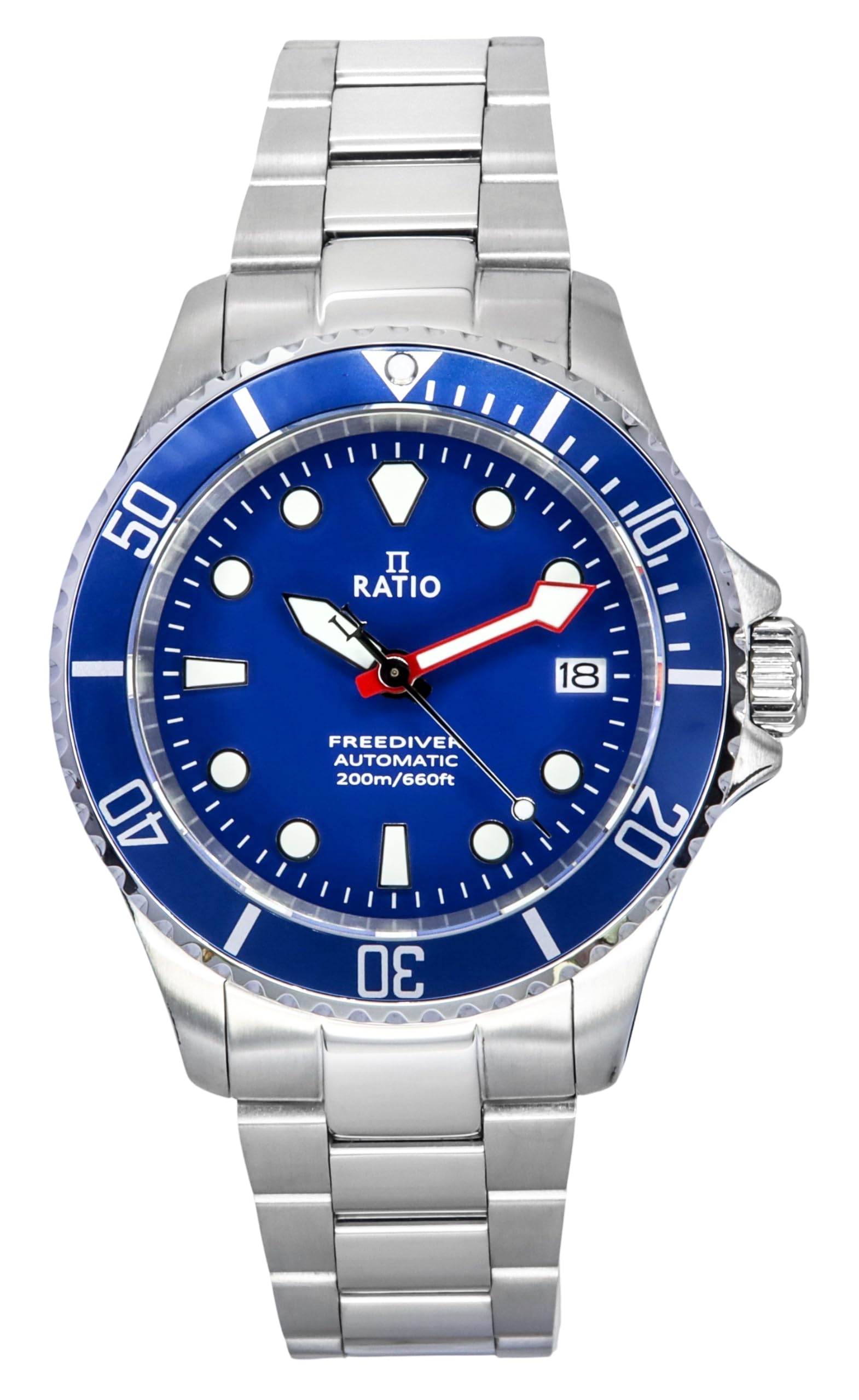 RATIOFreeDiver Sapphire Crystal Diver Watch Japanese Automatic Movement Dive Watch 200m Water Resistant Diving Watch
