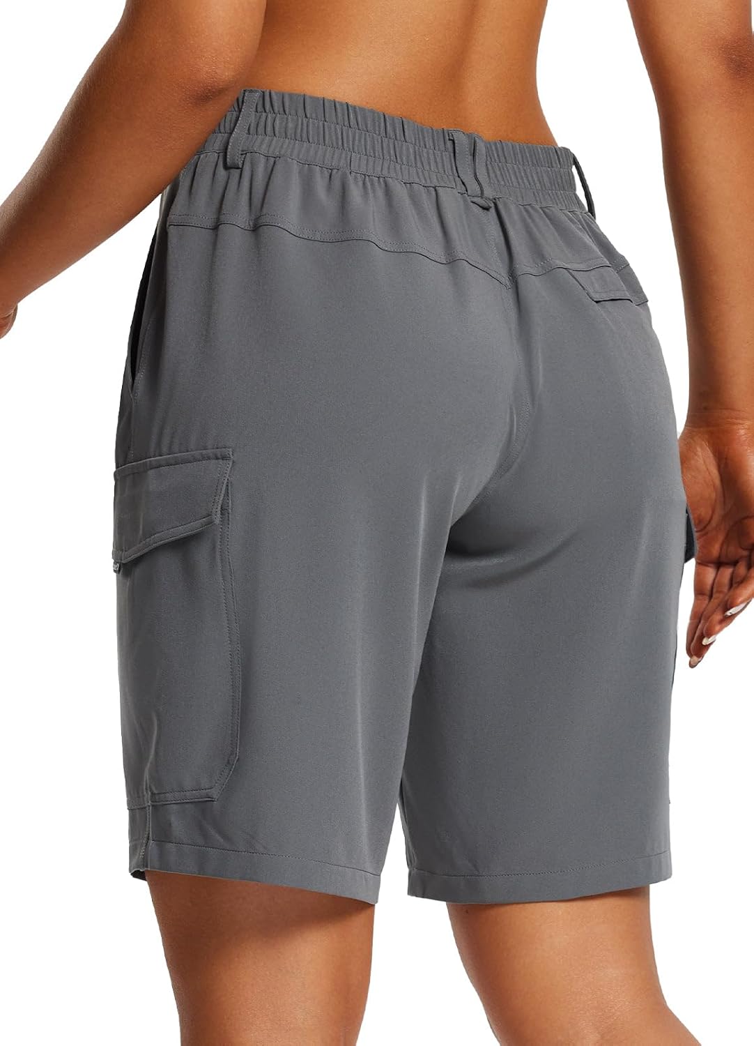 BALEAF Women's Hiking Long Shorts 10" Cargo Short Knee Length Quick Dry with Pockets UPF 50+ Water Resistant