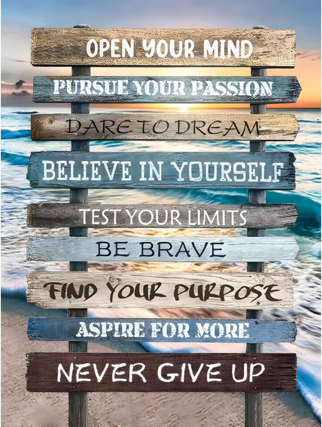 AIRDEA 5D Inspirational Diamond Painting Kits for Adults Kids, DIY Hippie Girl Diamond Painting Kits Round Full Drill Inspirational Diamond Art Kits Cross Stitch Paint by Numbers Kits 11.8x15.7inch