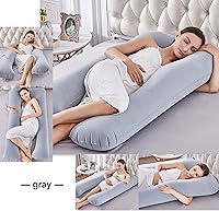 Vista 2 de Almohada inflable grande actualizada de tela flocada, almohada de embarazo, almohada de maternidad, almohada de lactancia, almohada para dormir