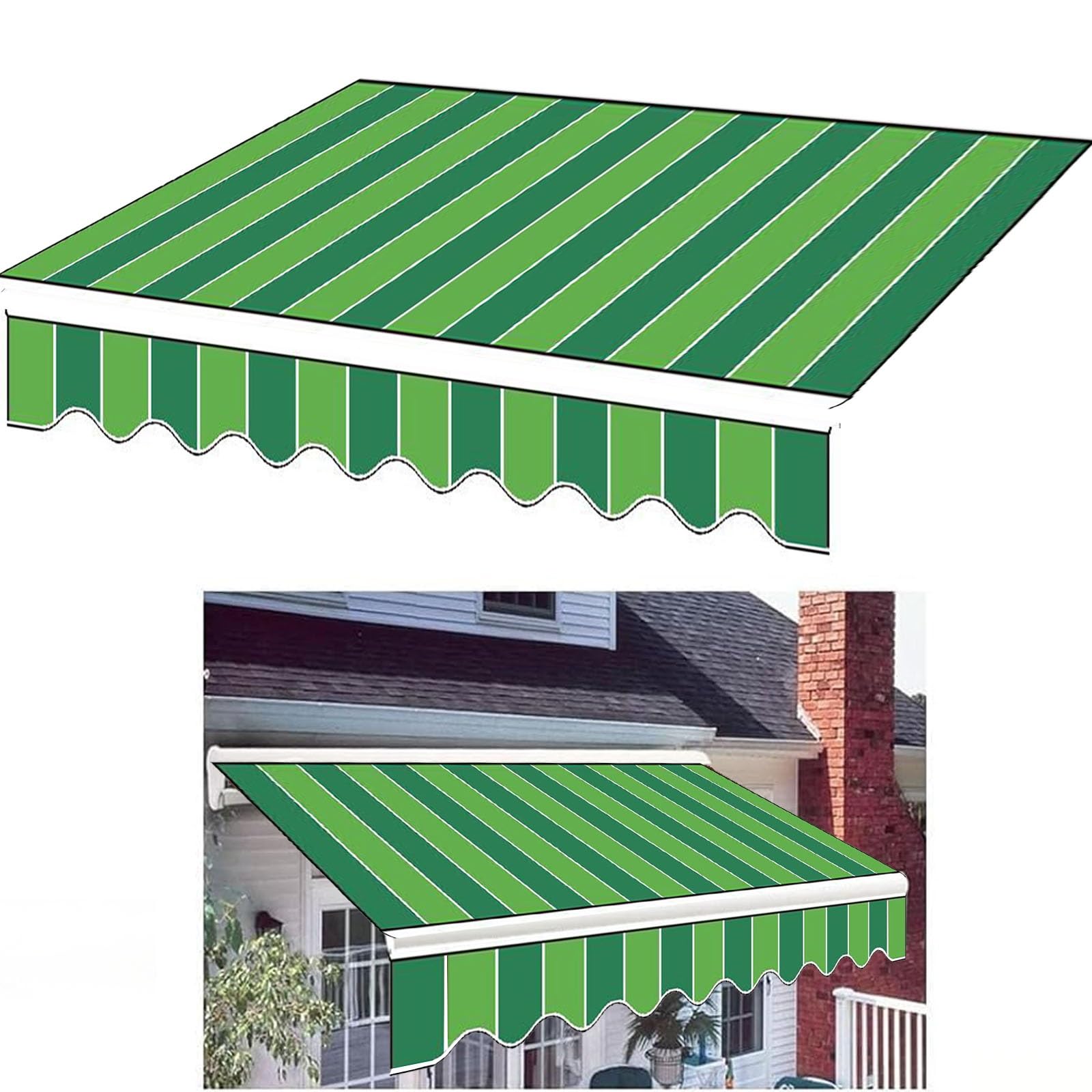 Tessuto Ricambio Mantovana Tenda 3.5m - Crema Poliestere PU