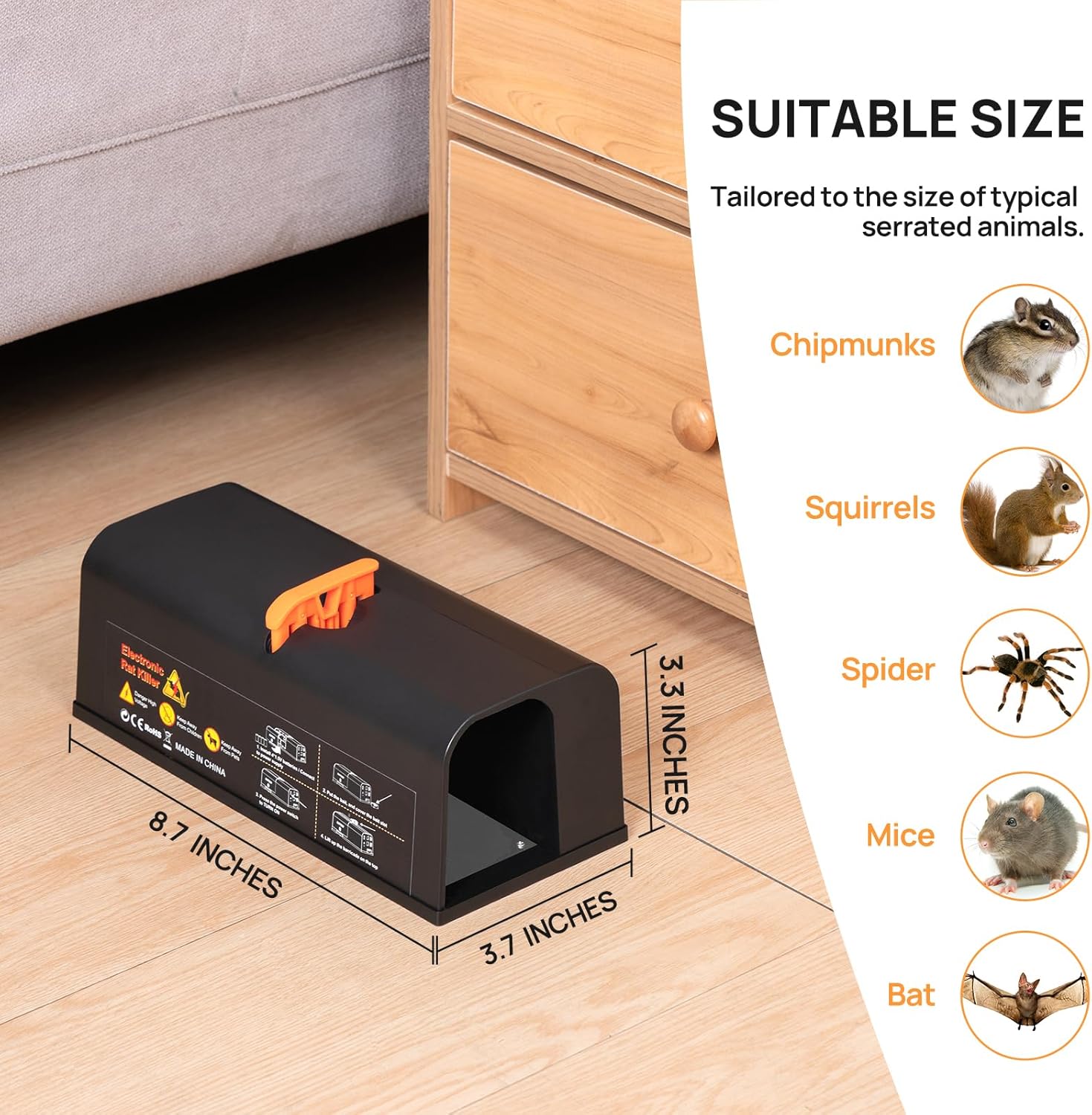Electric Rat Trap,Mouse Traps with Automatic Lift Gate,Powerful Voltage Instantly Kills Rats and Mice,Humane Rodent Killing Solution,Upgraded Rodent Zapper for Home Basement Garage Office (1 Pack)