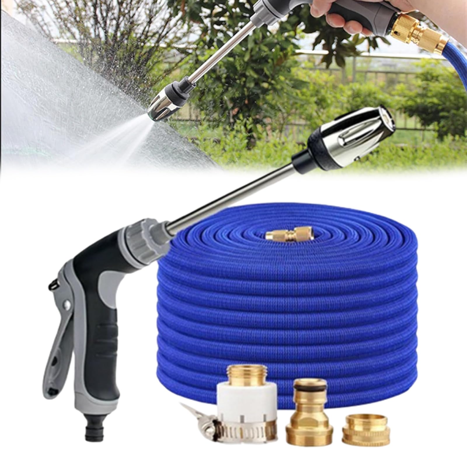 Aquoxis Pressure, 15x More Powerful Than Hoses, with 360° Rotating for Three Spray Modes, Fits Almost Any Garden Hose (Assembled) — view 8