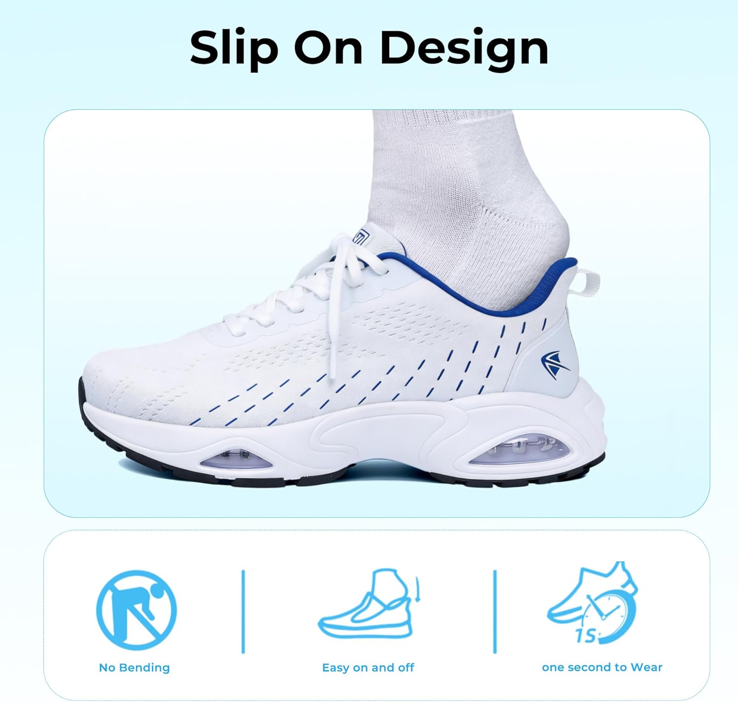 AOV Wide Toe Box Running Shoes for Men Arch Support Walking Sneakers Plantar Fasciitis Orthotic Tennis Slip On Shoes for Gym Workout Jogging - Image 4