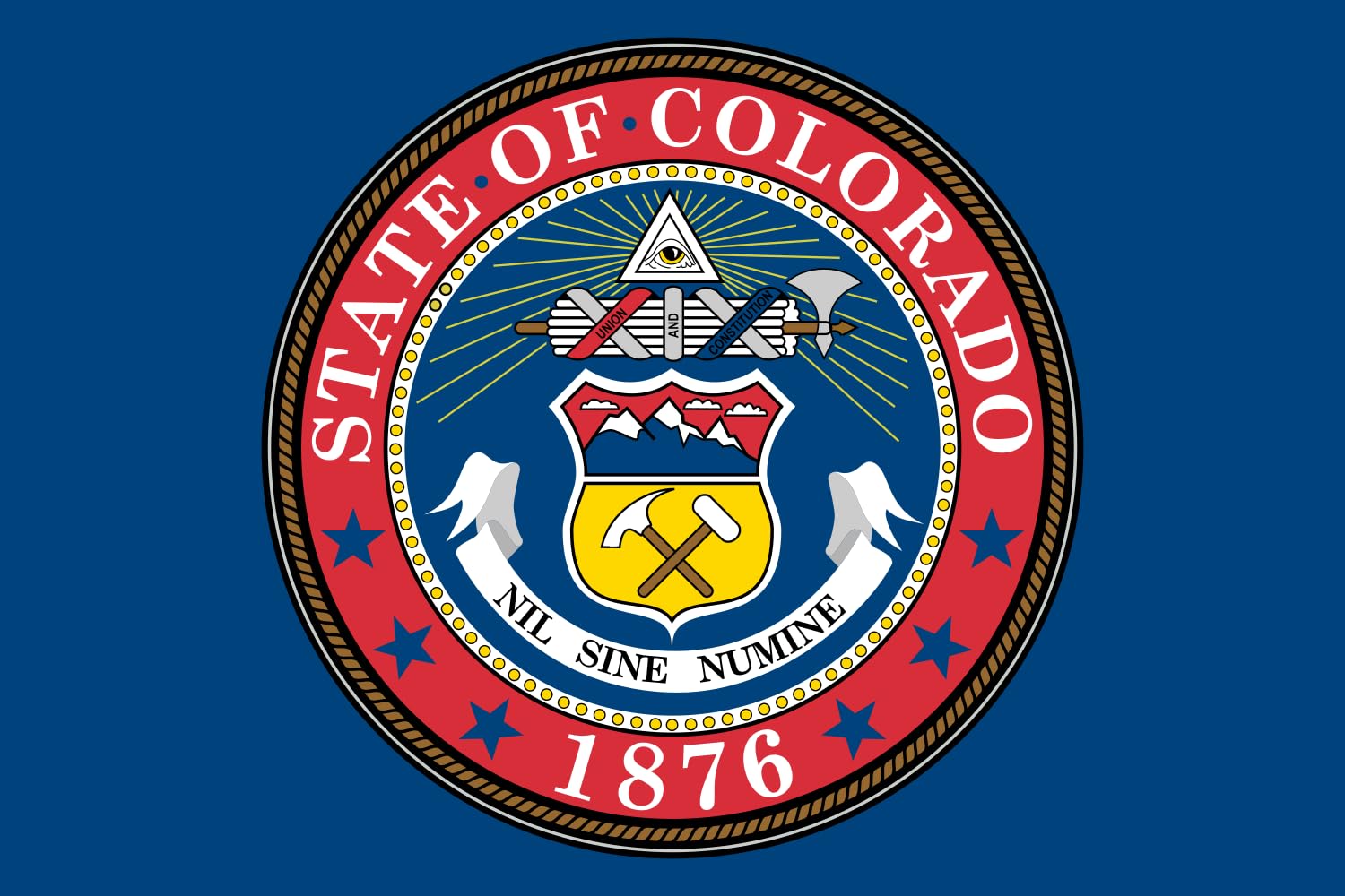 Drapeau Colorado 1876-1907 grand format drapeau historique usa ancien