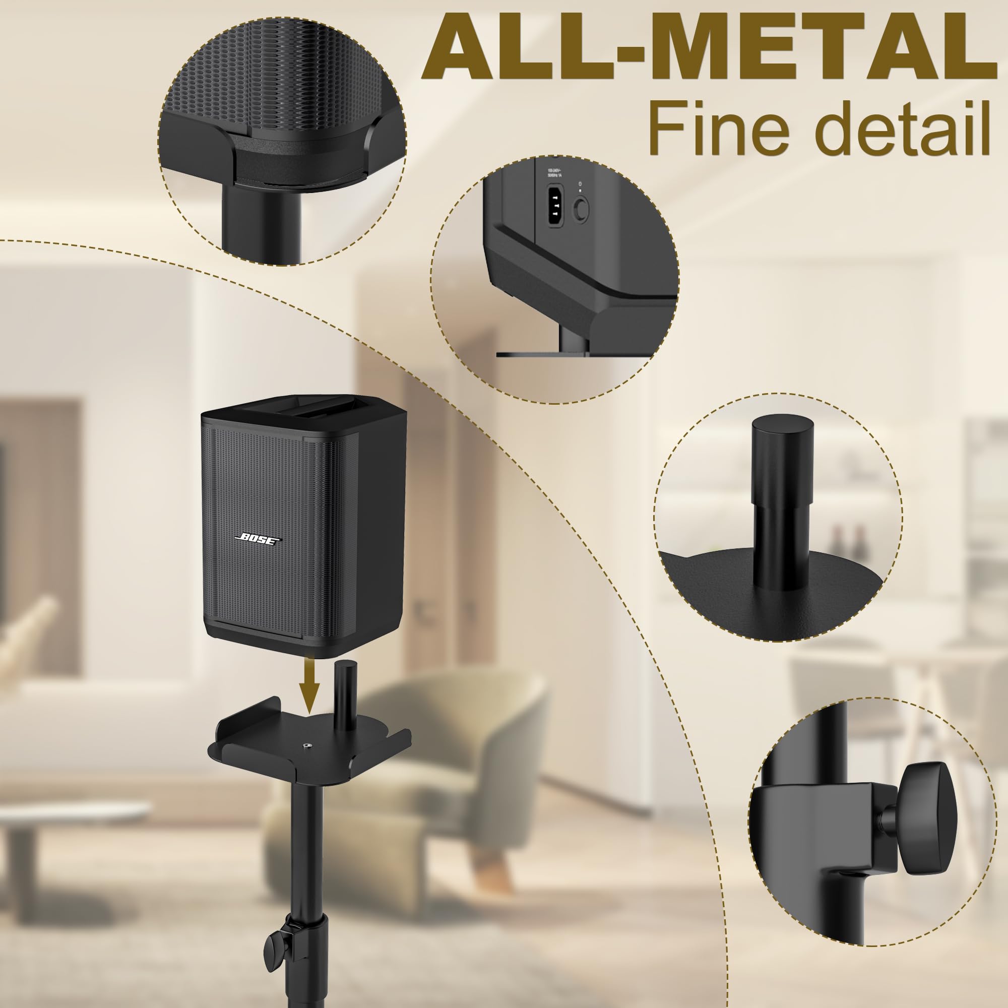 Speaker Stand for Bose S1 Pro/ S1 Pro+ Floor Stand, All Metal