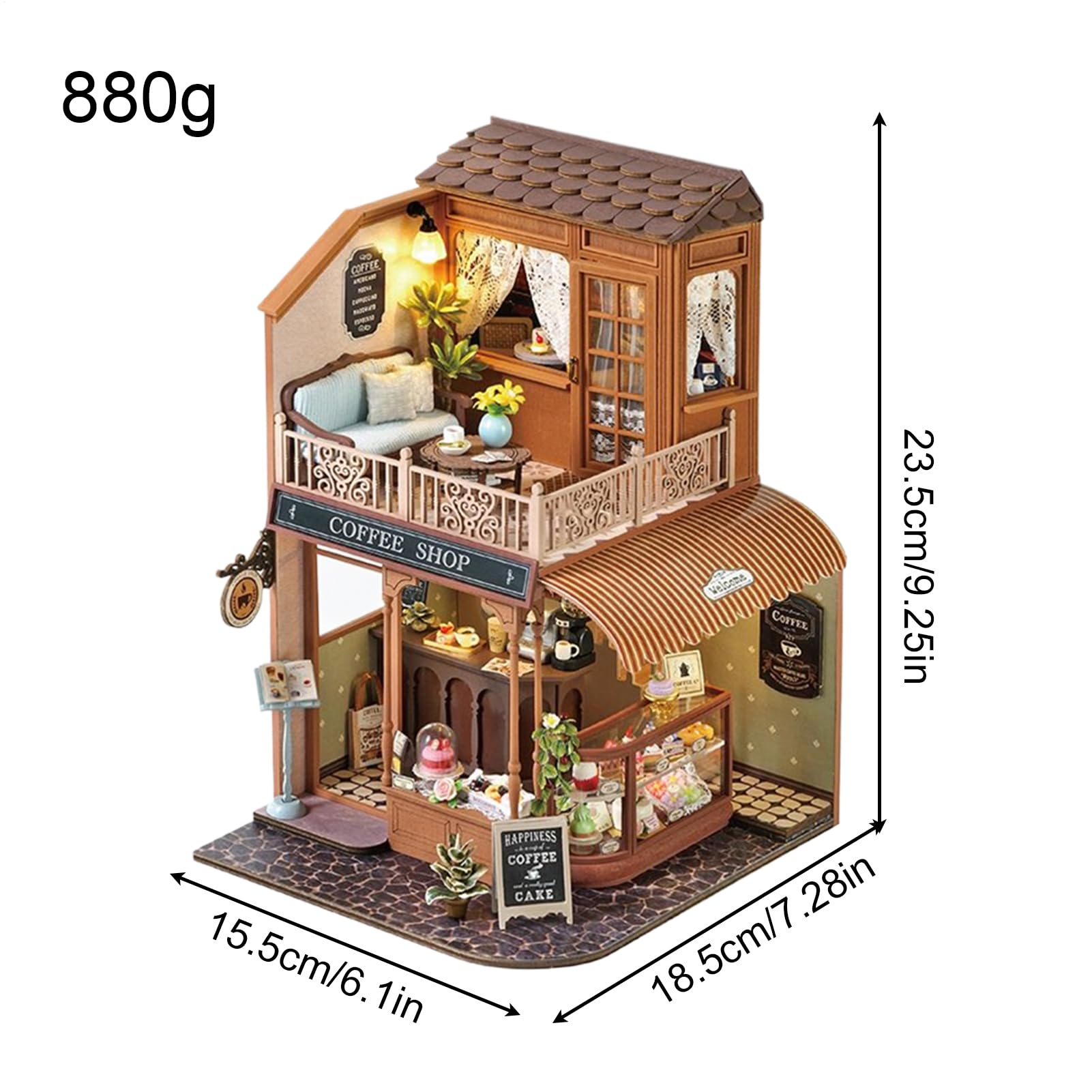Kit Mini Casa Bambola Giocattoli Artigianali in Legno, Attività di | Kit Casa Miniatura Artigianale 3D in Legno Attività Genitore-Figlio Per Famiglia, , Bambini,