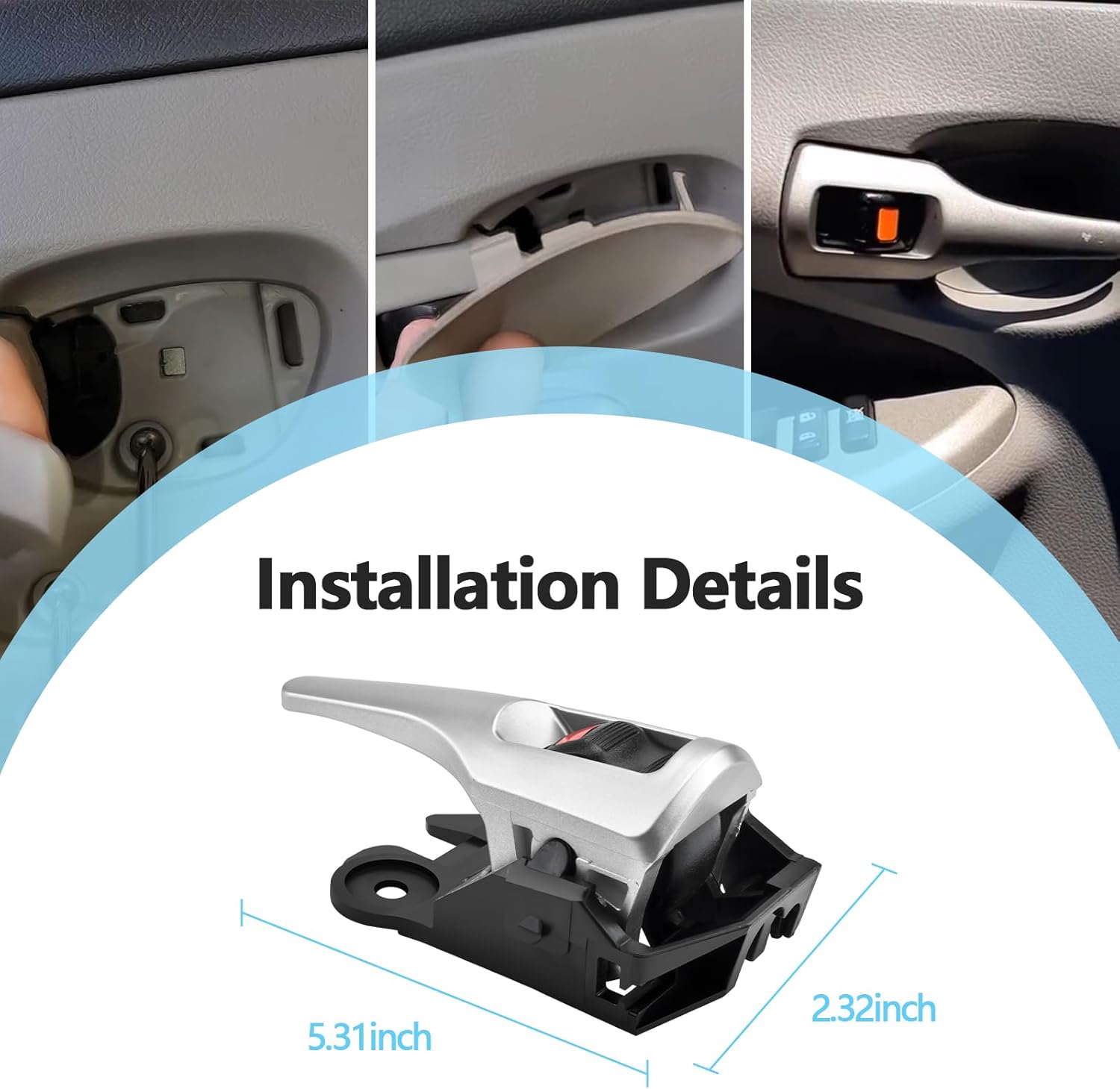 Interior Door Handles Compatible with Toyota Corolla 2009-2013, Matrix 2009-2014 Replaces 69206-12230 69205-12230, Front Rear Left Driver and Right Passenger Inside Inner Handle