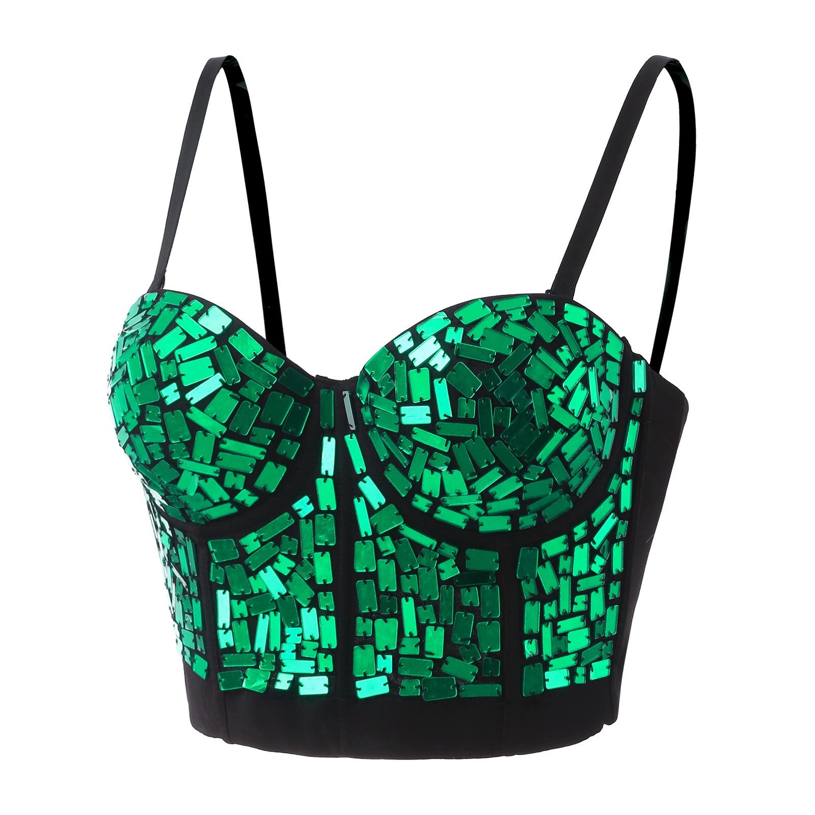 Camiseta sin mangas con purpurina para mujer, con lentejuelas brillantes, para fiesta, sin mangas, para salir, camisola de verano con diamantes de imitación, camiseta básica sin mangas con tirantes