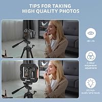 Zeadio inel luminos LED 20W pentru selfie cu mâner stabilizator pentru smartphone, temperatură de culoare reglabilă 2500K-8500K, pentru videoclipuri YouTube 4