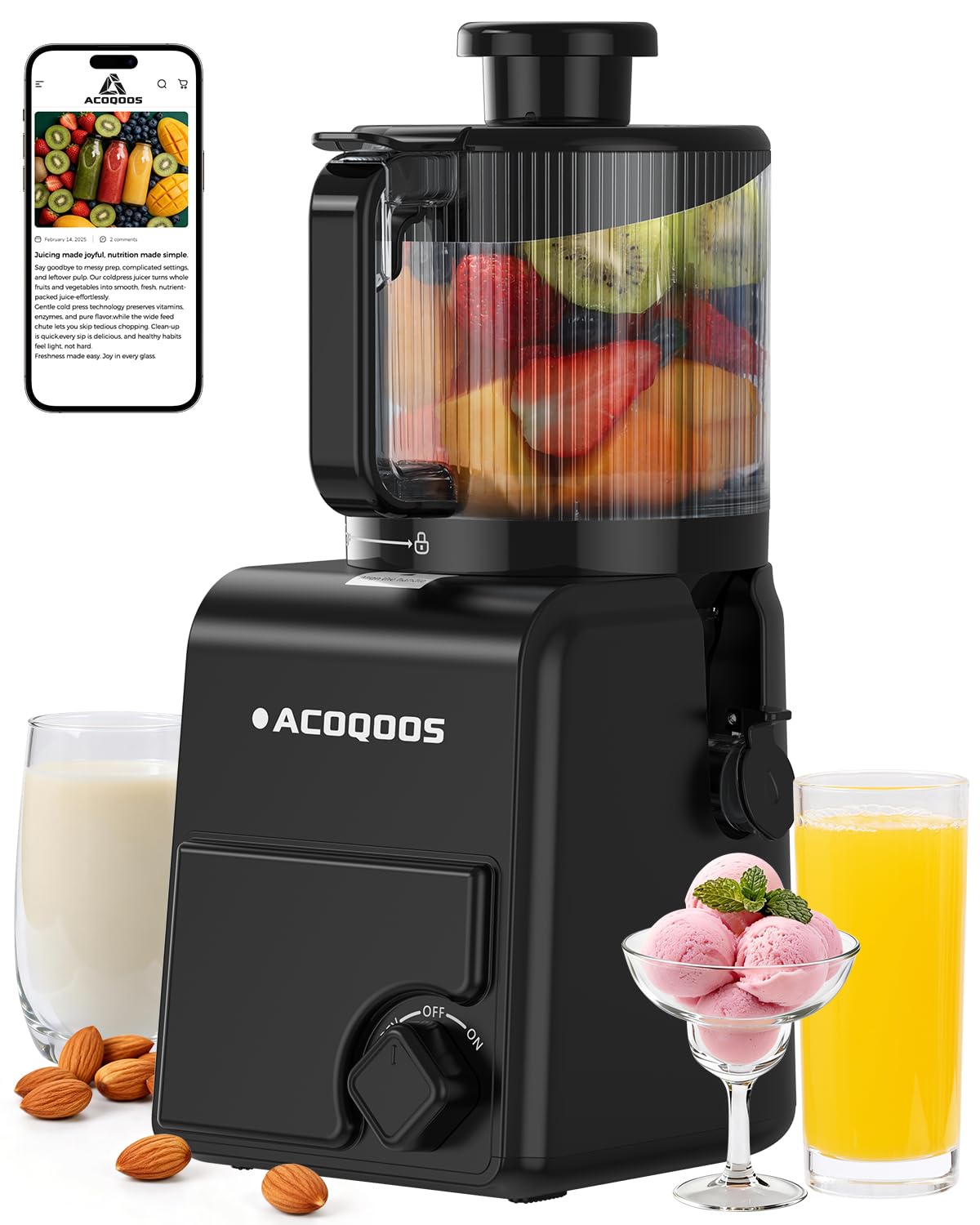 Amazon.com: ACOQOOS Juicer Machines, 6.5