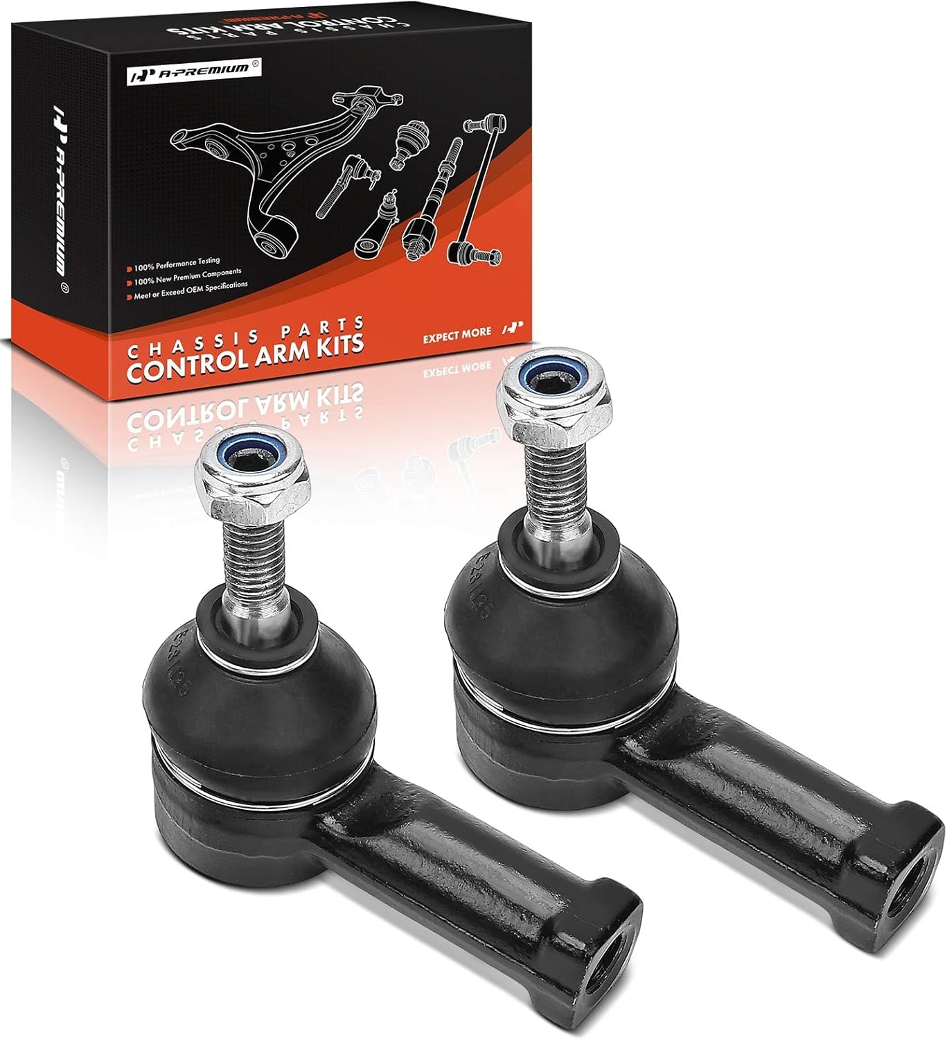 A-Premium 2 x Front Outer Tie Rod Ends, Compatible with Smart Fortwo 2008-2016