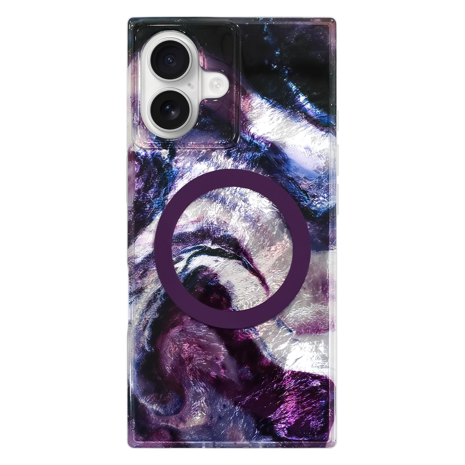 Coque iPhone 17 magnétique SOKAD coque rectangulaire antichoc brume violette