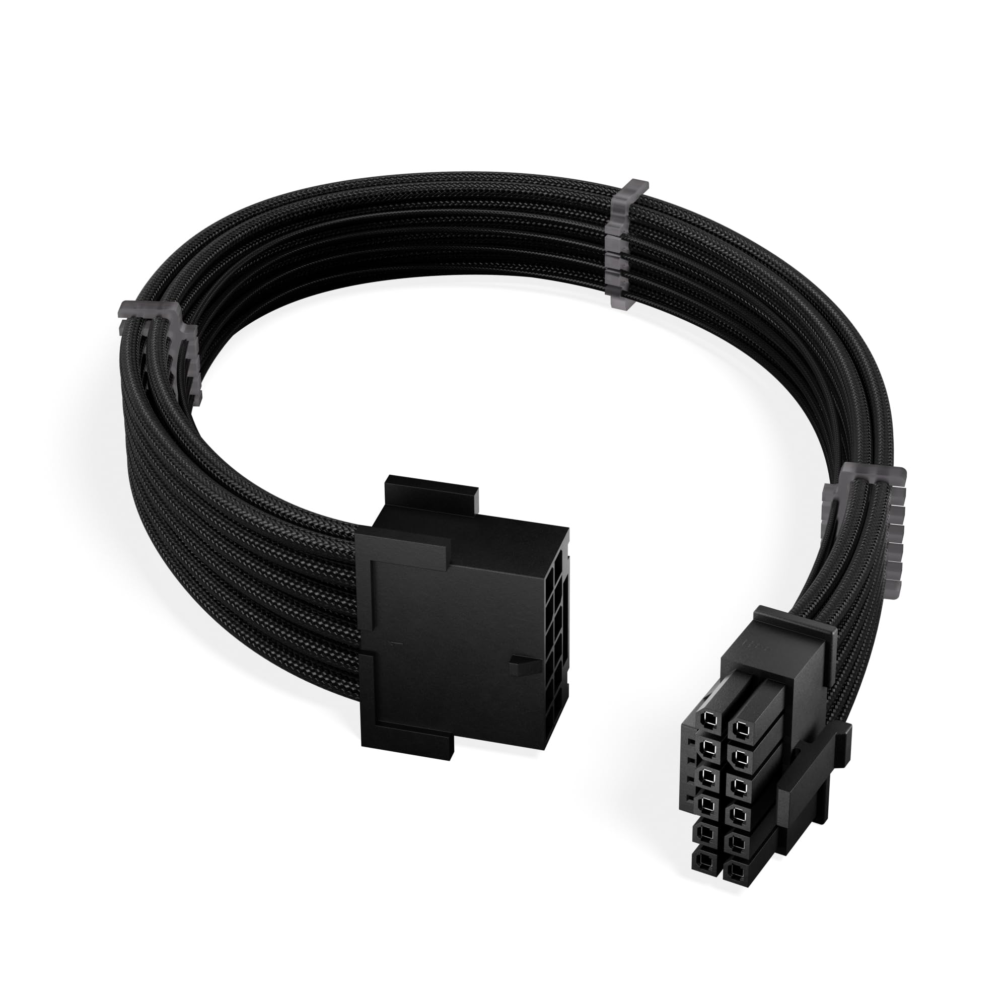 Extensión de cable con funda de alimentación GPU, PCIe 5.0 de 16 pines, conector macho a hembra, 23.62 pulgadas, negro (12V-2x6 macho a 12V-2x6 hembra, negro)