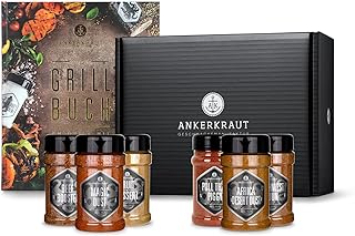 Ankerkraut Grillbuch-Set mit 6 Streuern, 1320g Gewürze plus Buch im Bundle