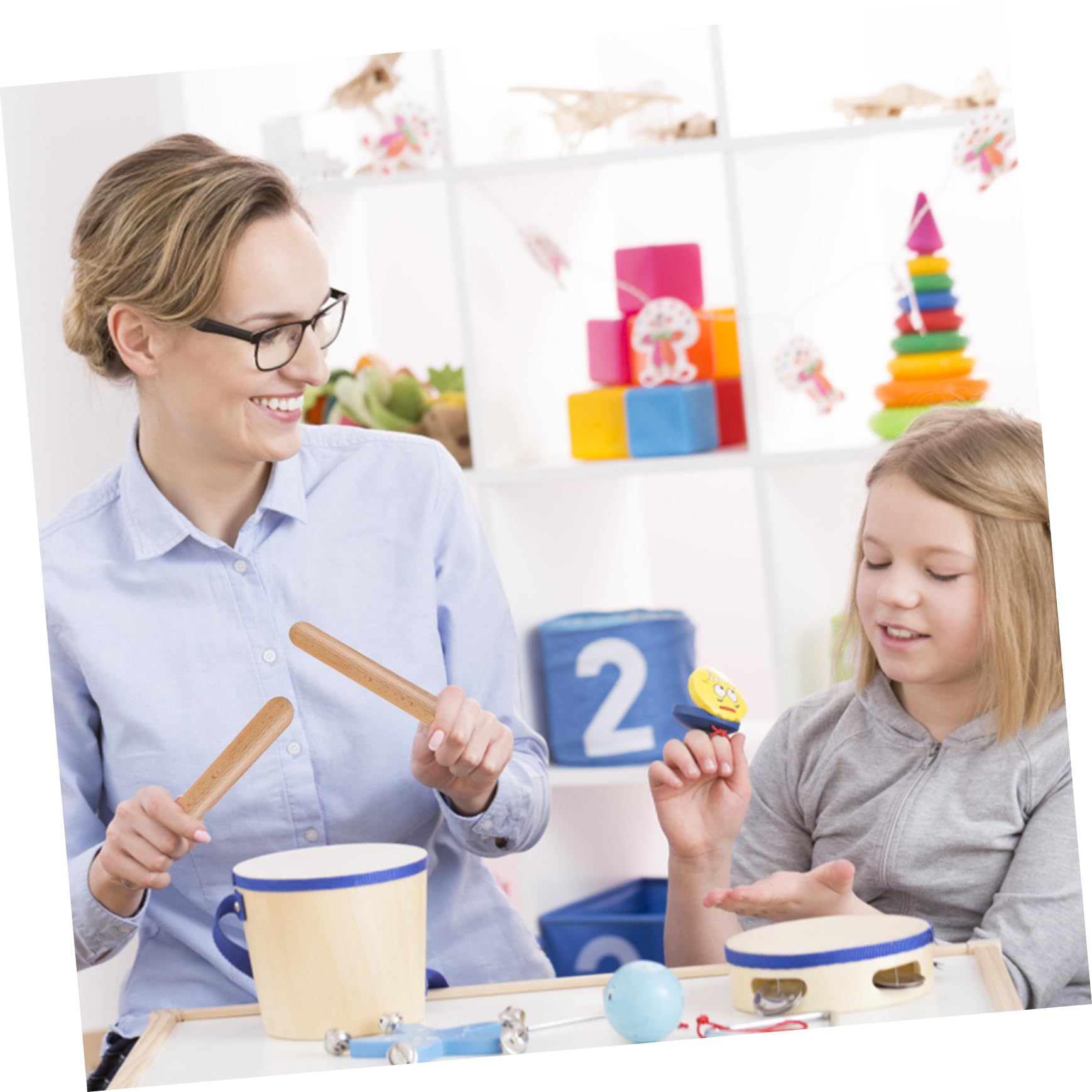 VICASKY Kid-friendly Wooden Rhythm Sticks Egg 4pcs Set for Toddlers Sensory Toys for Boys Girls Easter Present