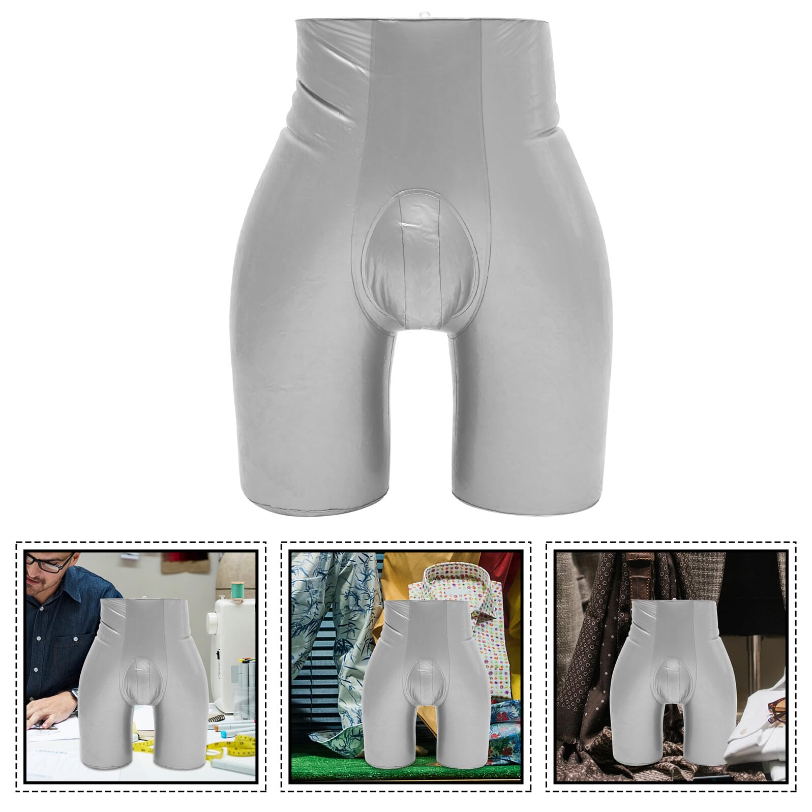 Modèle Léger pour pour de et sous-vêtements Shorts Présentoir en Mannequin Gonflable Demi-Corps PVC Argenté Facile à Ranger Homme pour Vitrines