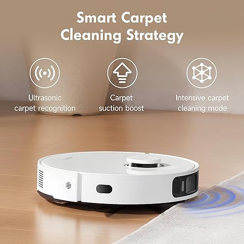 Miniatura 4 de Mova S20 Ultra Robot Aspirador y Trapeador Combo con doble cepillo de rodillo, succión de 8300 Pa, trapeador de agua caliente de 140  lavado y