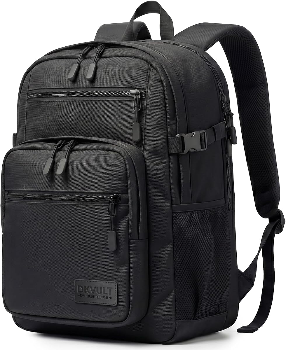 Backpack for Men, Black School Backpack for Teen Boys, Lightweight Laptop Backpack Fits 15.6 Inch Notebook, Large Capacity Back to School Backpack for Middle High School, College
