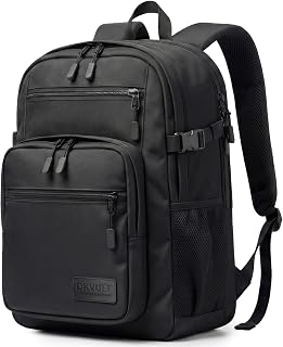 Backpack for Women Men, Black School Backpack for Teen Boys and Girls, Lightweight Laptop Backpack Fits 15.6 Inch Notebook, Large Capacity Back to School Backpack for Middle High School, College
