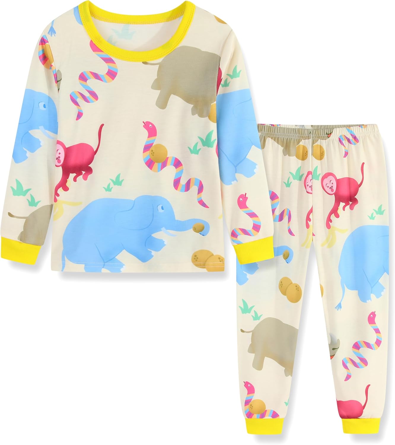 Boys Pajamas Long Sleeve 100% Cotton Dinosaur Children's Pajamas Sets Pjs Sleepwear Little Kids