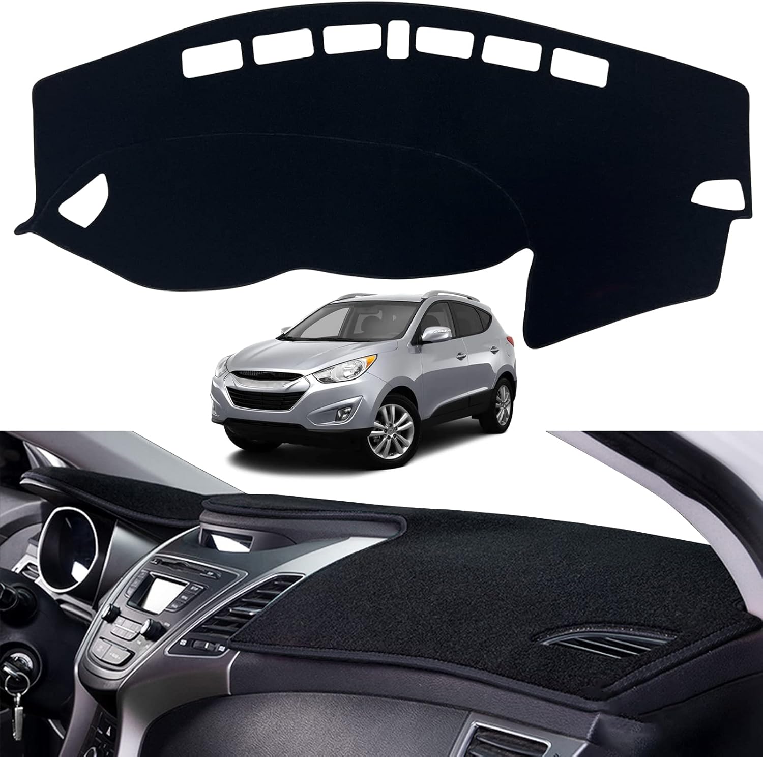 Dashboard Dash Board Cover Mat Pad Carpet Non-Slip Custom Compatible with Hyundai Tucson 2022 2023 Protector Sunshield (Tucson2022 2023(Without Audio))