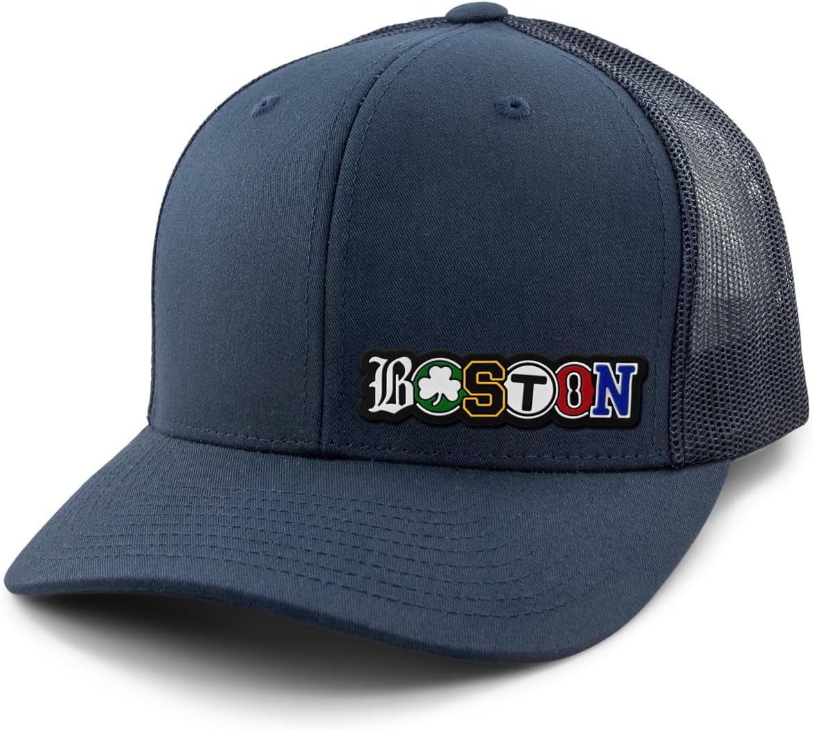 Chowdaheadz Boston Townie Pride Classic Snapback Trucker Hat – Unisex Adjustable Mesh Cap, Charcoal, One Size Fits All