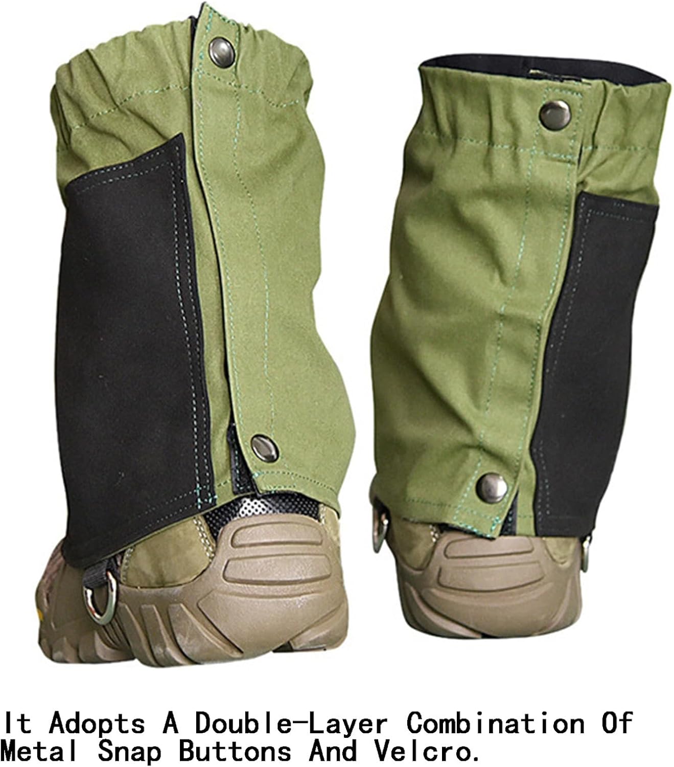 Leg Gaiters, Wear-Resistant with Metal Hooks, Outdoor Gaiters Shoe Covers with Storage Bag, Suitable for Hiking, Camping and Snowshoeing