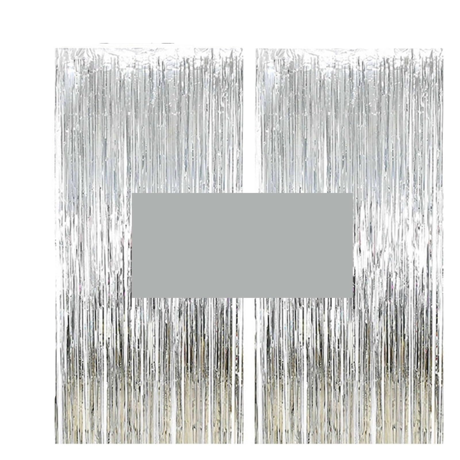 Rideaux en Aluminium for arrière-Plan de fête, 20 Paquets, à Franges for Remise diplôme, décor d'anniversaire et Mariage pour Cuisine(Silver)