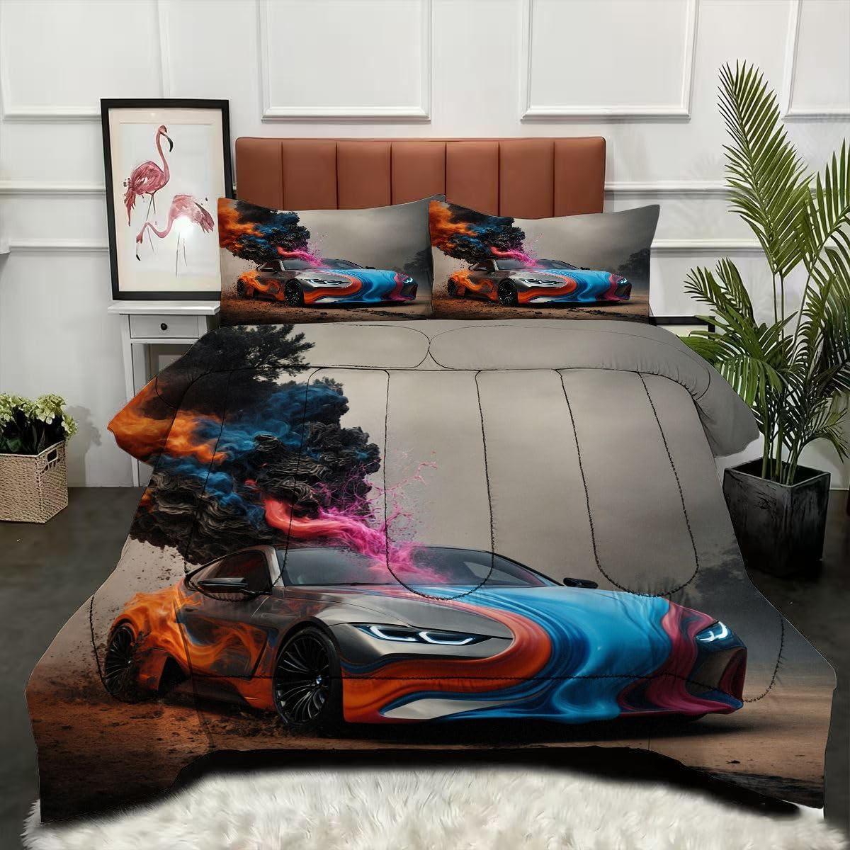 Couette 3D Voiture de Sport pour éliminer le froid nocturne à deux dans un grand lit 160x200