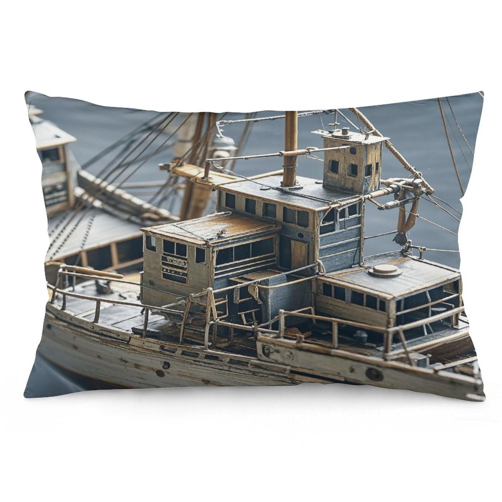 Boat Throw Pillow Cover Soft Pillow Case Decorative Lumbar Pillow Cover Cozy Throw Pillowcase Polyester Rectangular Cushion Case Decor for Couch Sofa Bed