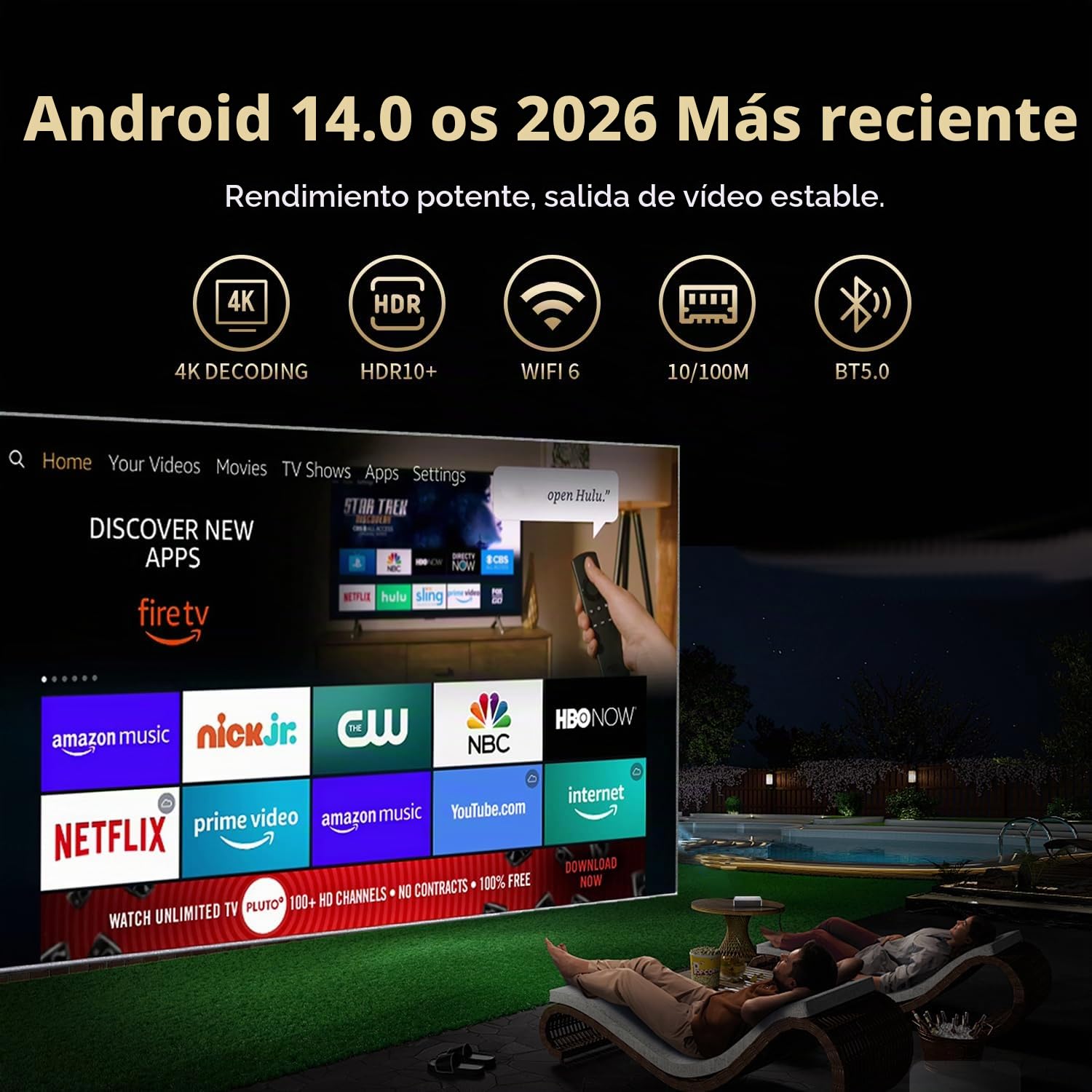 TV Box Android 14.0 2GB de RAM 16GB de ROM, GREVA Box Android TV 4K 8K 2K UHD, Procesador RK3518 64 bits Cortex-A53, 2,4 GHz/5,0 GHz Doble Wi-Fi 6 LAN 10/100 M Bluetooth 5.0 Mini 14 Smart TV Box HD
