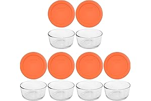 Pyrex Glass Storage Containers 2 Cup with Lids