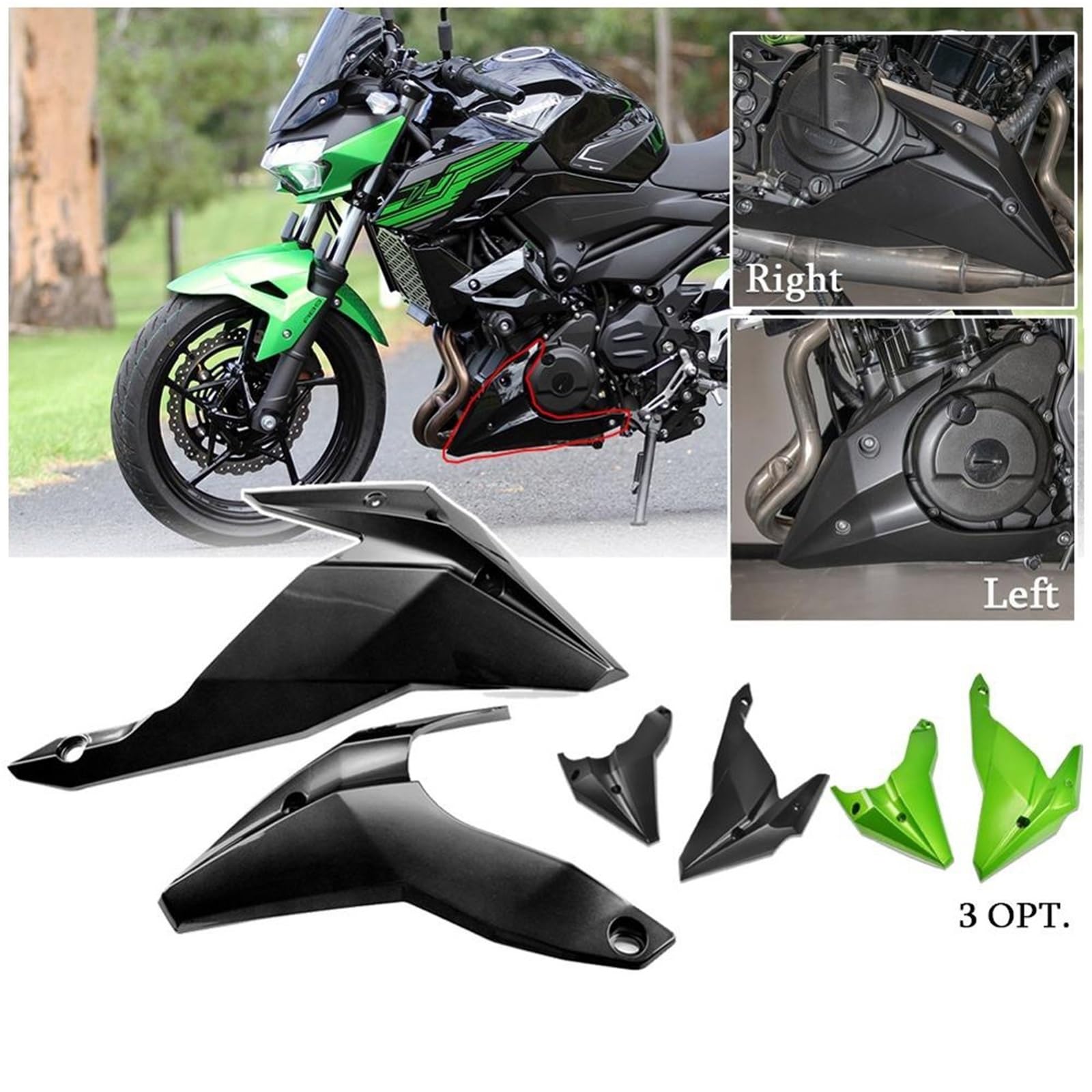 Pasuje do Kawasaki Z400 2018-2023 Osłona podwozia Dolna osłona silnika Spoiler Ochronna Motorcycle Cowl Fairing Cover