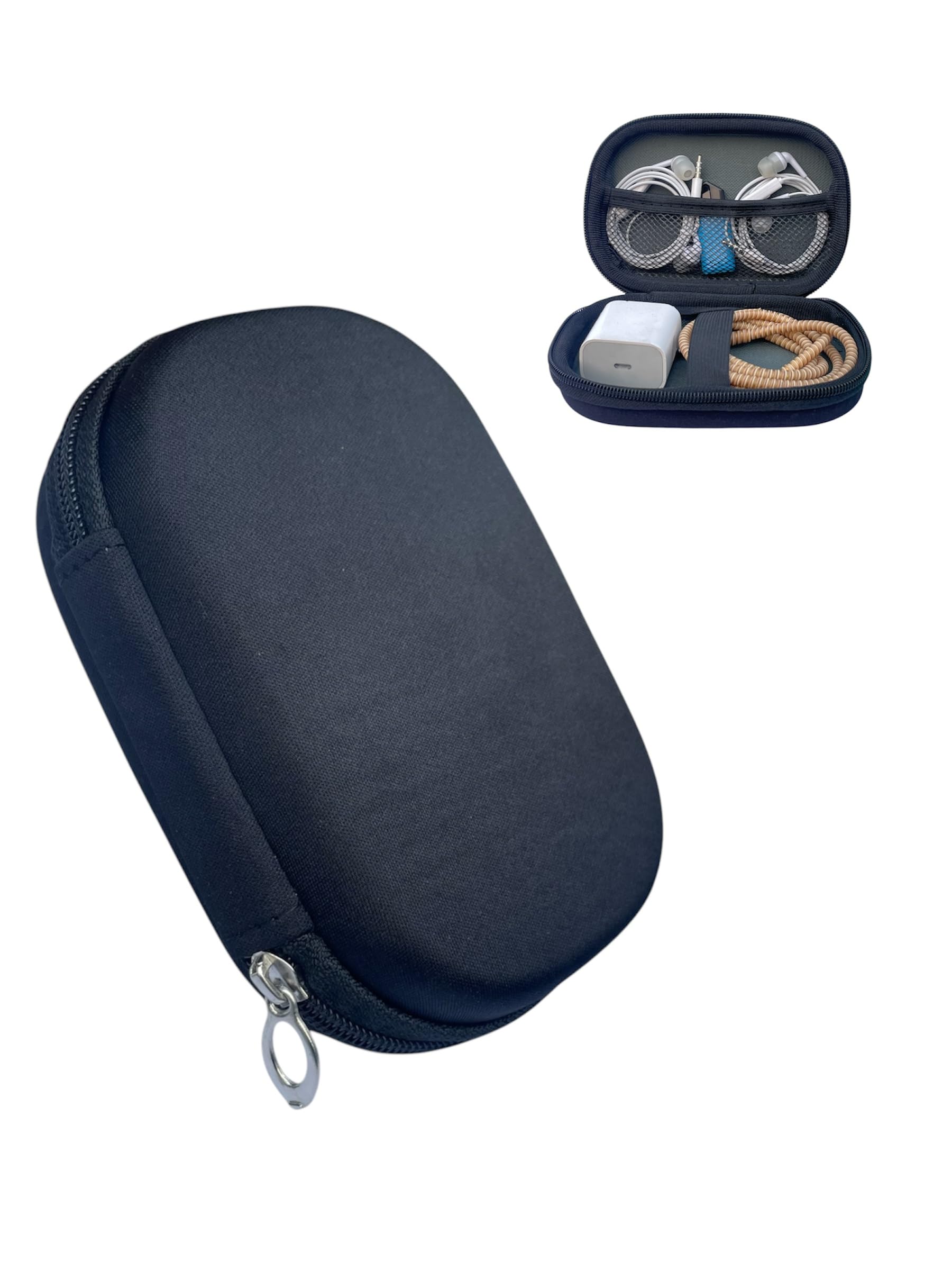 Earphone case Earphone Pouch | Earphones case | Headphone Pouch |Eearphone Cover, Carrying Case for Earphones, Headset, Pen Drives, SD Cards, All Mobile Accessories (Black)-image-42