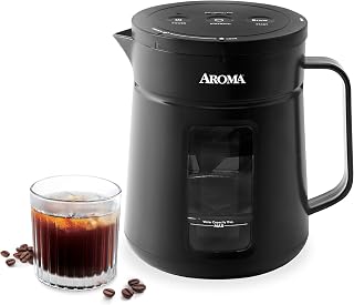 Aroma 5-Minute Instant Cold Brew Coffee Maker - Pressure Infusion 17oz Carafe for Quick Bold Iced Coffee & Tea