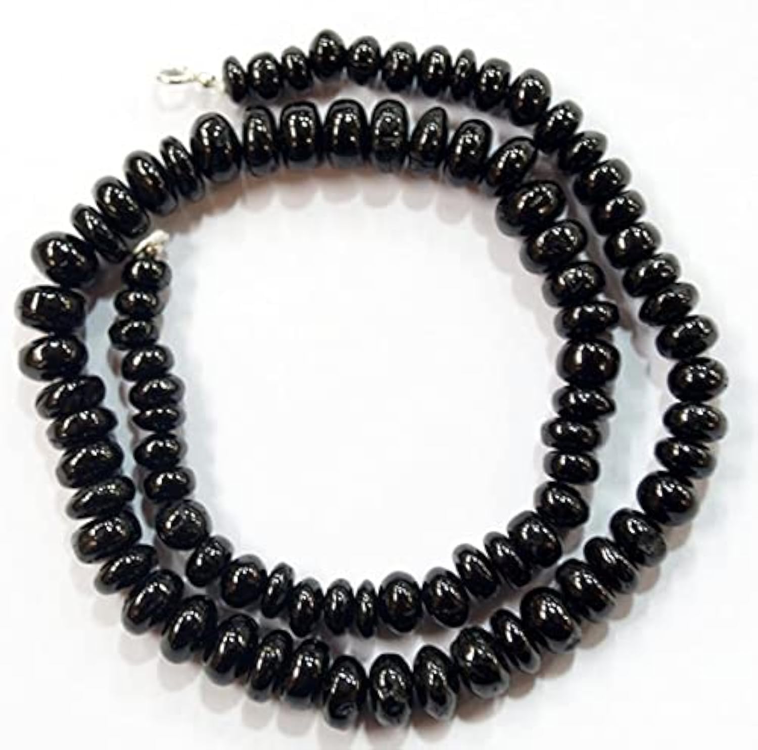 Tourmaline noire naturelle collier complet 18.5" en grosses perles de 7 à 10 mm pour sublimer
