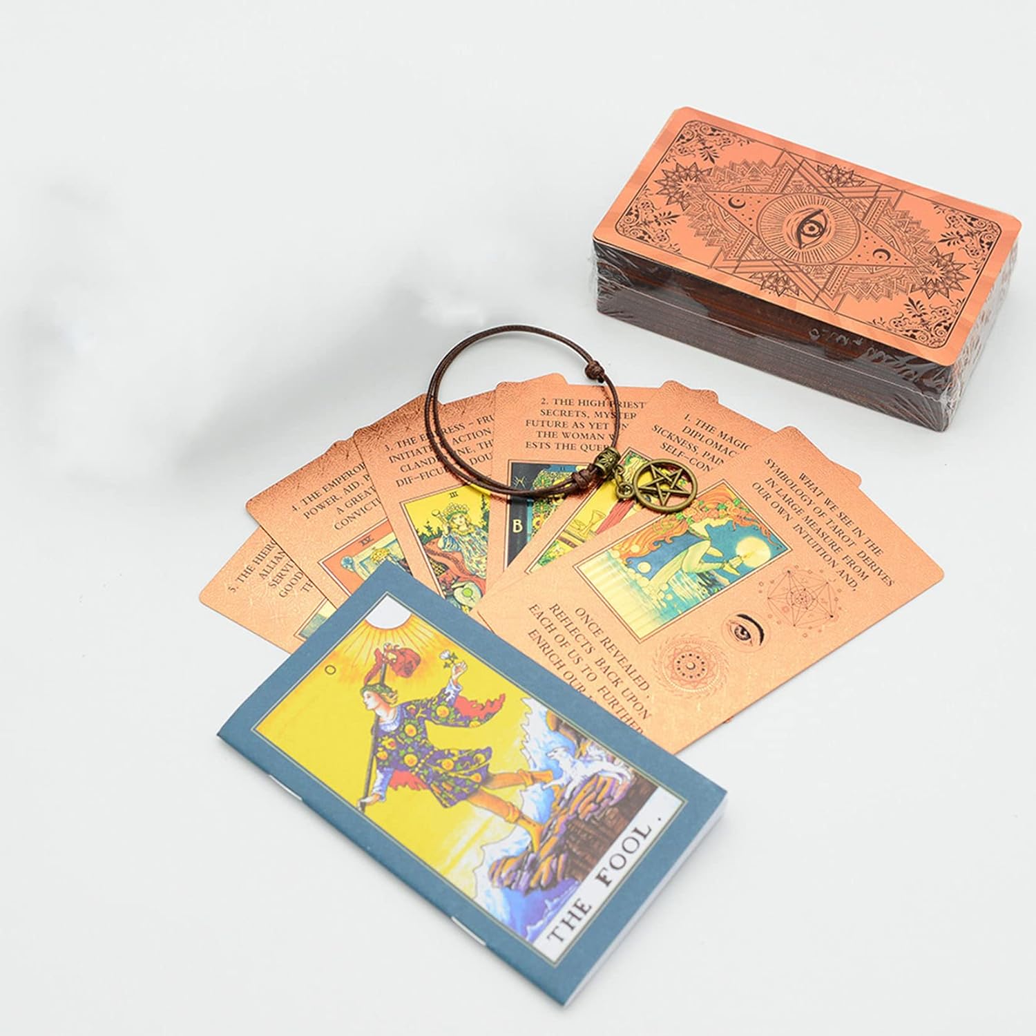 Tarot Cards Deck, Water Proof with Guidebook Divination Discoloration Cards, Fortune Telling Game Set for Family Reunion Beginners Expert Readers for Christmas Birthday Holiday Gifts,F