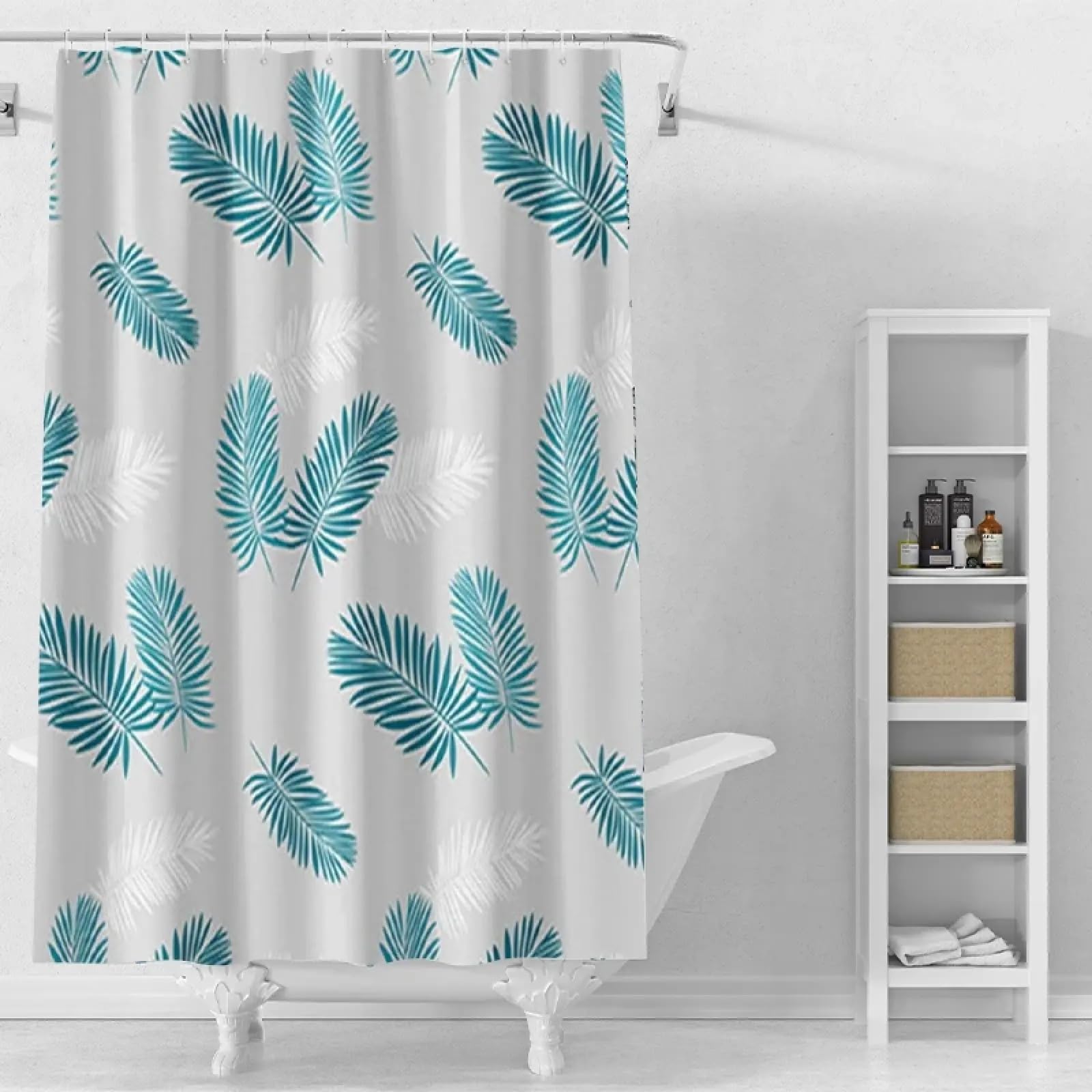 Rideaux de douche extra longs imperméables anti moisissure 137x183cm motif plumes de douche