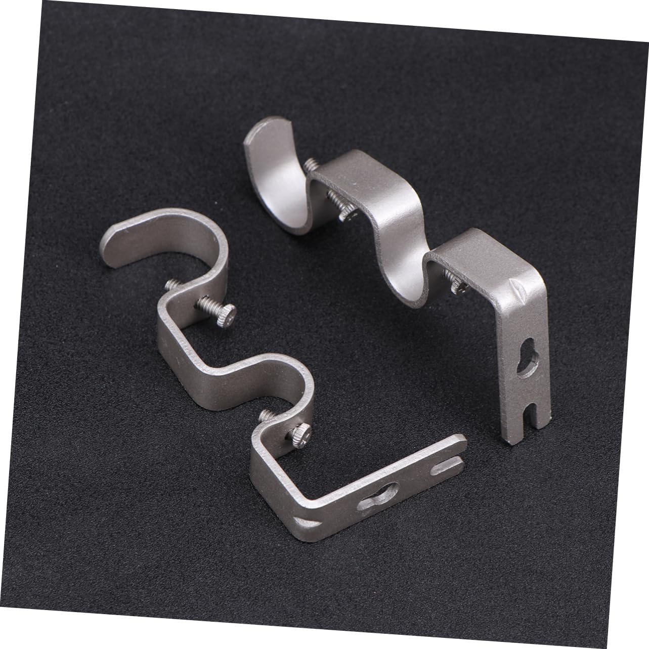 2pcs Silver Curtain Rod Brackets for Easy Installation Drapery Holders for Home and Window Treatments