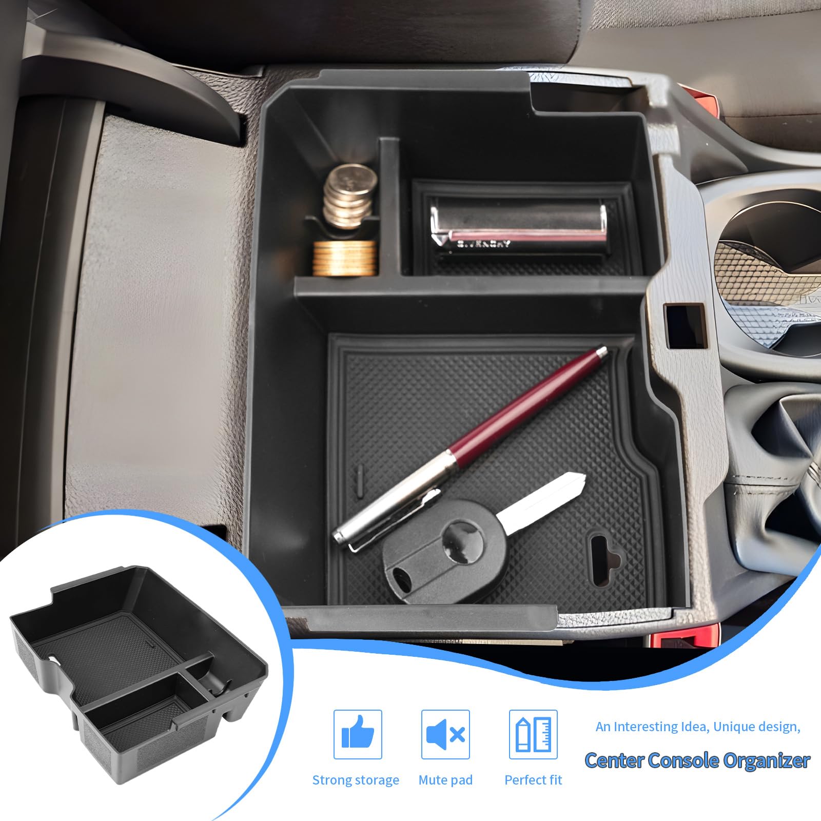 Scatola Portaoggetti Per Bracciolo Console Centrale - Compatibile Con Ford Ranger T9 Raptor Wildtrak XLT 2023 2024