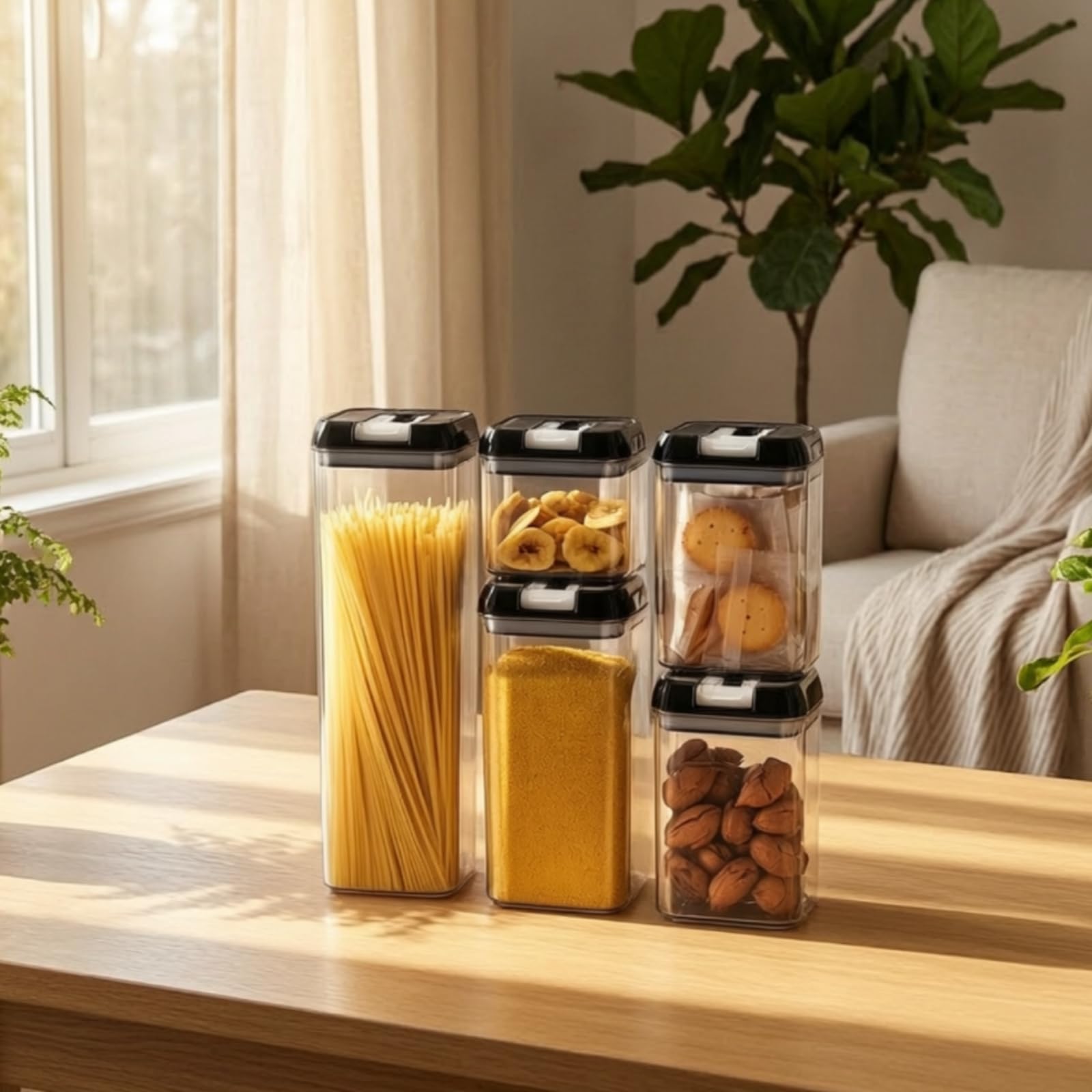 5 Pezzi Barattolo con Coperchio