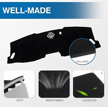 KUST Black Dash Cover for Honda Pilot 2023-2025 2026 (Only fit for Sport/EX-L/TrailSport/Touring) Polyester Dashboard Cover Non-Slip Accessories for Pilot Dash Mat Sunshade Windshield No Glare Black