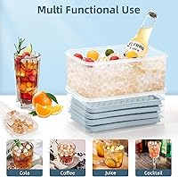 Vista 6 de WIBIMEN Mini bandejas para cubitos de hielo, hielo de guijarros diminutos de 0.55 pulgadas para café helado y cócteles, enfriamiento rápido, fácil
