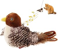 Vista 1 de GiGwi Interactive Cat Toys Squeaky, Stimulated Chirping Bird Toy Making Noise,Automatic Chirp Bird Cat Toy with Feather Tail, Melody Chaser Play and