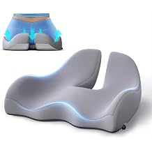 Benazcap X Large Memory Seat Cushion for Office Chair Ergonomic Cushions Butt Pillow for Pressure Relief Sciatica & Pain Relief Memory Foam for Long Sitting for Gaming Chair and Car Seat-Dark Grey