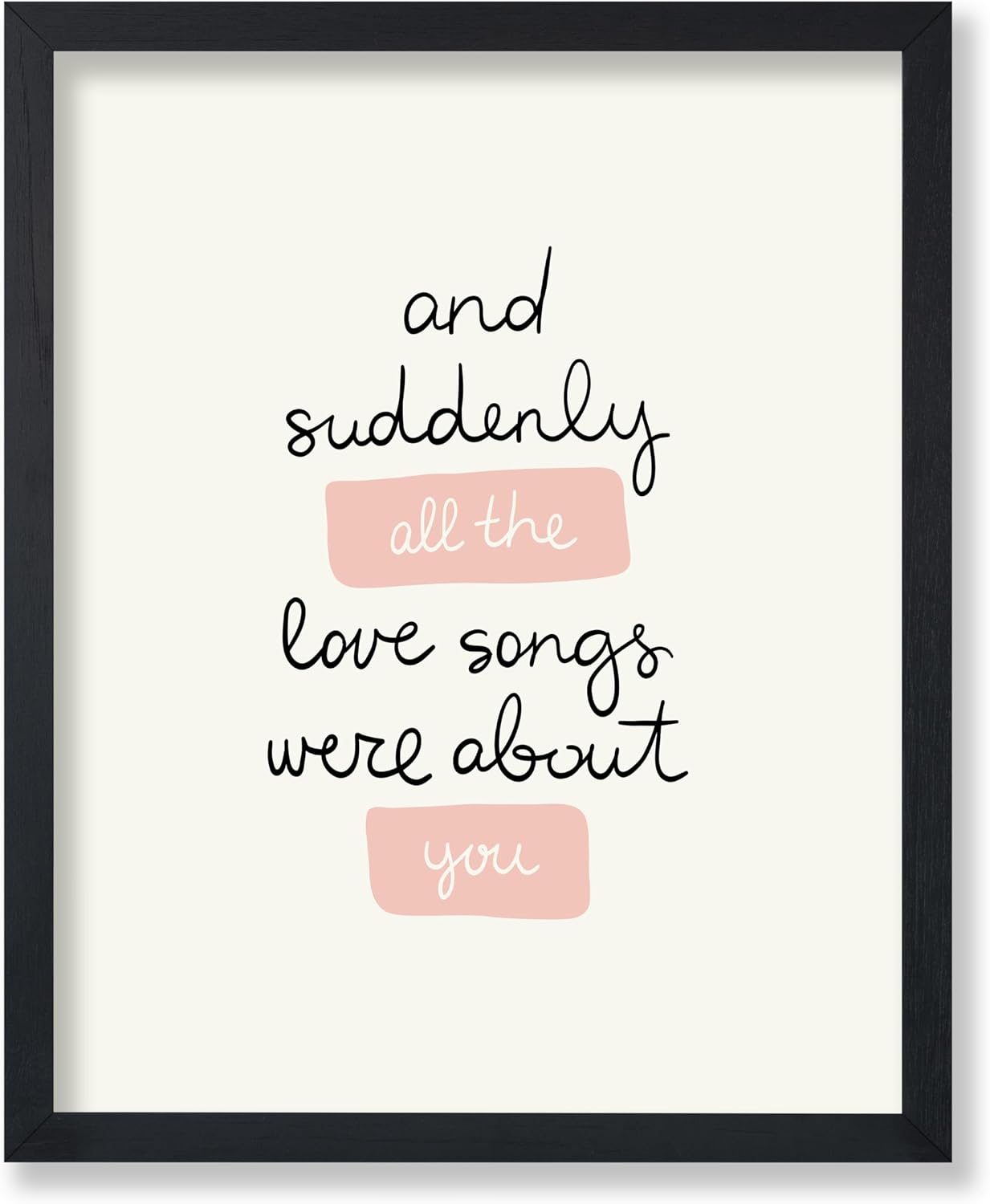 Poster Master Love Print - All The Love Songs Were All About You Poster - Romantic Valentine's Day Art - Trendy Modern Wall Design - Chic Boho Art - Bedroom Wall Decor - 8x10 UNFRAMED Wall Art
